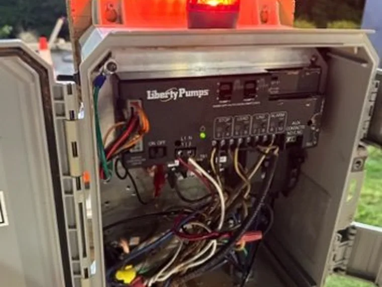 Liberty Pumps septic alarm panel diagnosed by SepticRooter™ in Chattanooga & Southeast Tennessee, Georgia