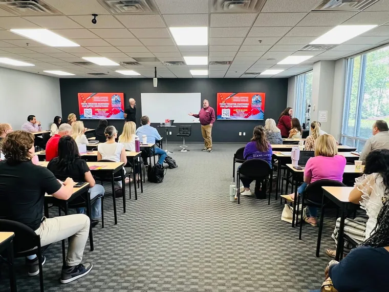 A room of real estate agents attending a SepticRooter septic inspection education class